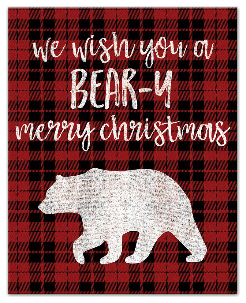 We Wish You a Bear-y Merry Christmas 16x20 Canvas Wall Art