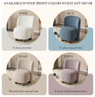 GDF Studio Modern Armless Accent Chair, Polyester, Pine Wood Leg, Purple