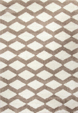 Silky Shag 5904-111 Area Rug, White, 6'7"x9'6"