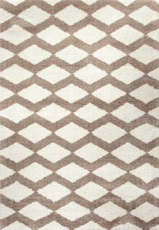 Silky Shag 5904-111 Area Rug, White, 6'7"x9'6"