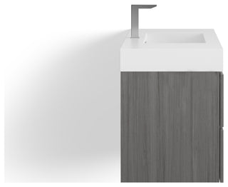 Boutique Bath Vanity, Vulcan Ash Gray, 40", Single Sink, Wall Mount