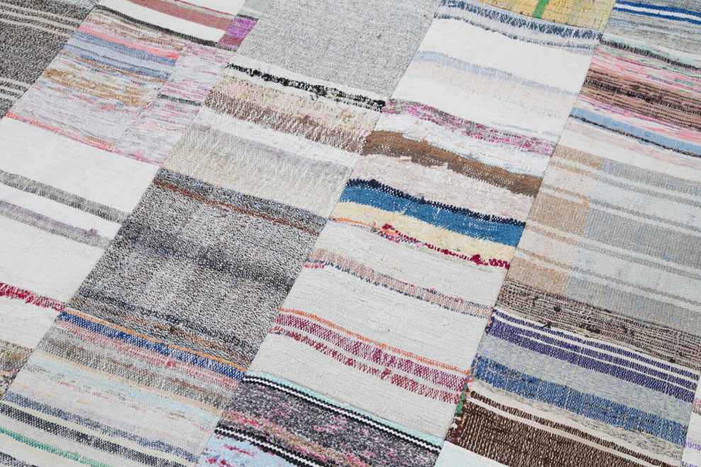 Rug N Carpet - Handmade Turkish 8' 2'' x 9' 11'' Vintage Patchwork Kilim Rug