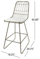 GDF Studio Lilith Indoor Wire Counter Stools with Cushions, Set of 2, Light Brass