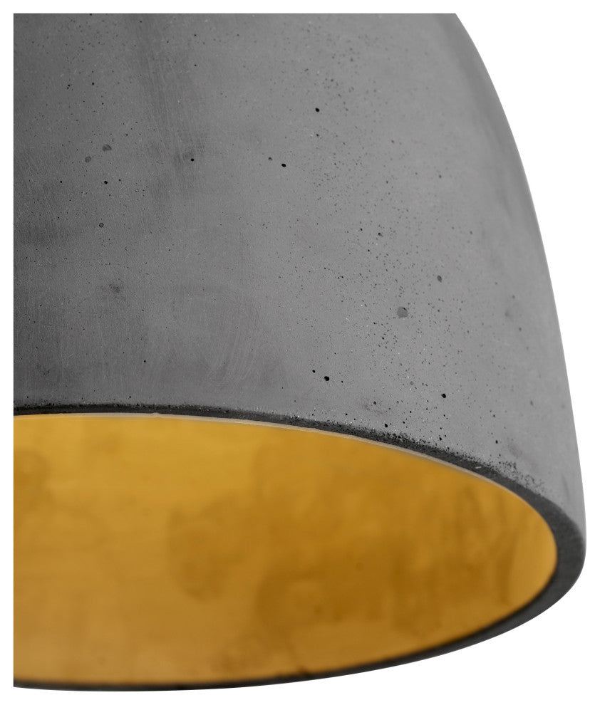 Oxygen Lighting 3-641-1540 Dune 1-Light Pendant Light, Dark Gray / Aged Brass
