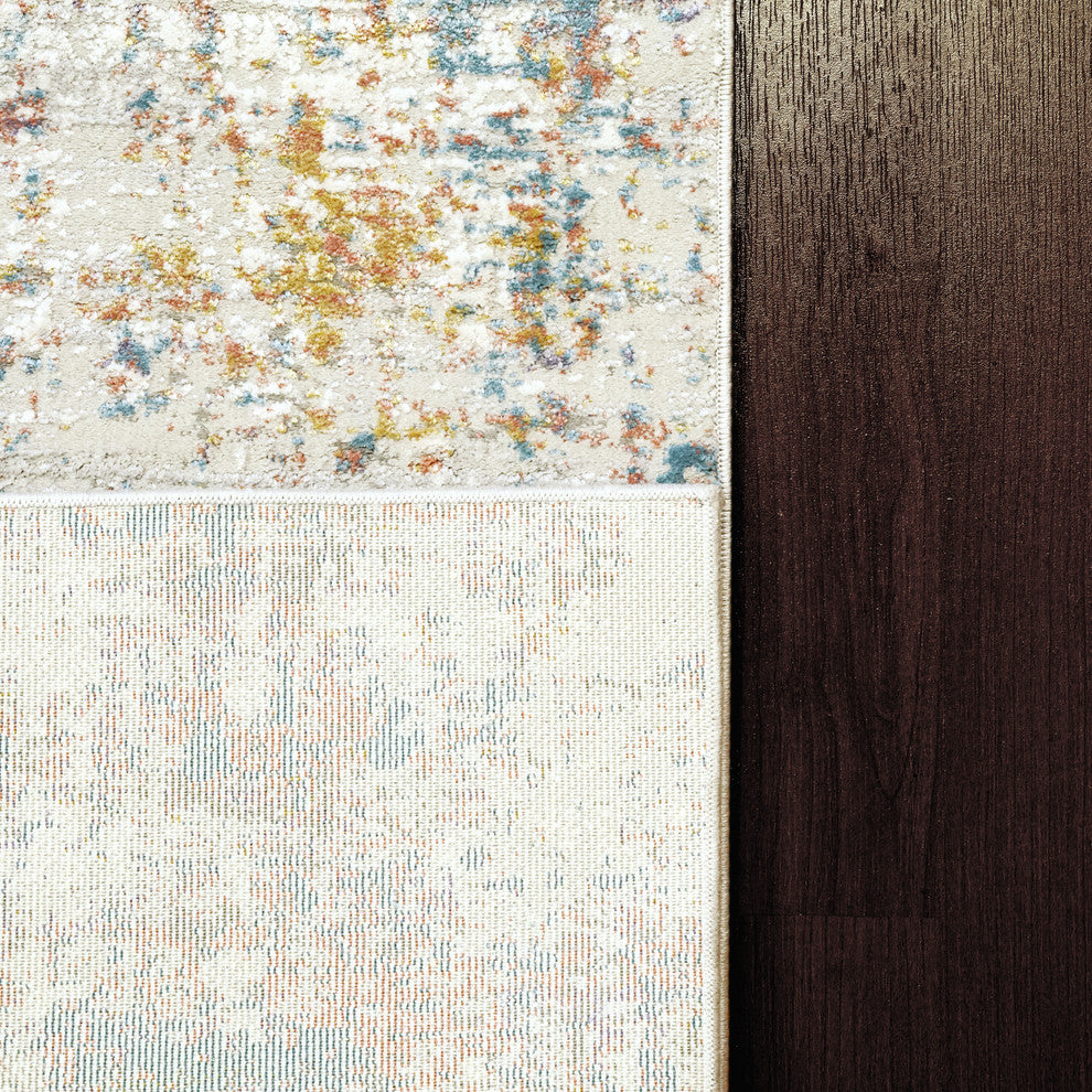 Valley Modern Area Rug, Gray/Blue, 3'11"X5'7"