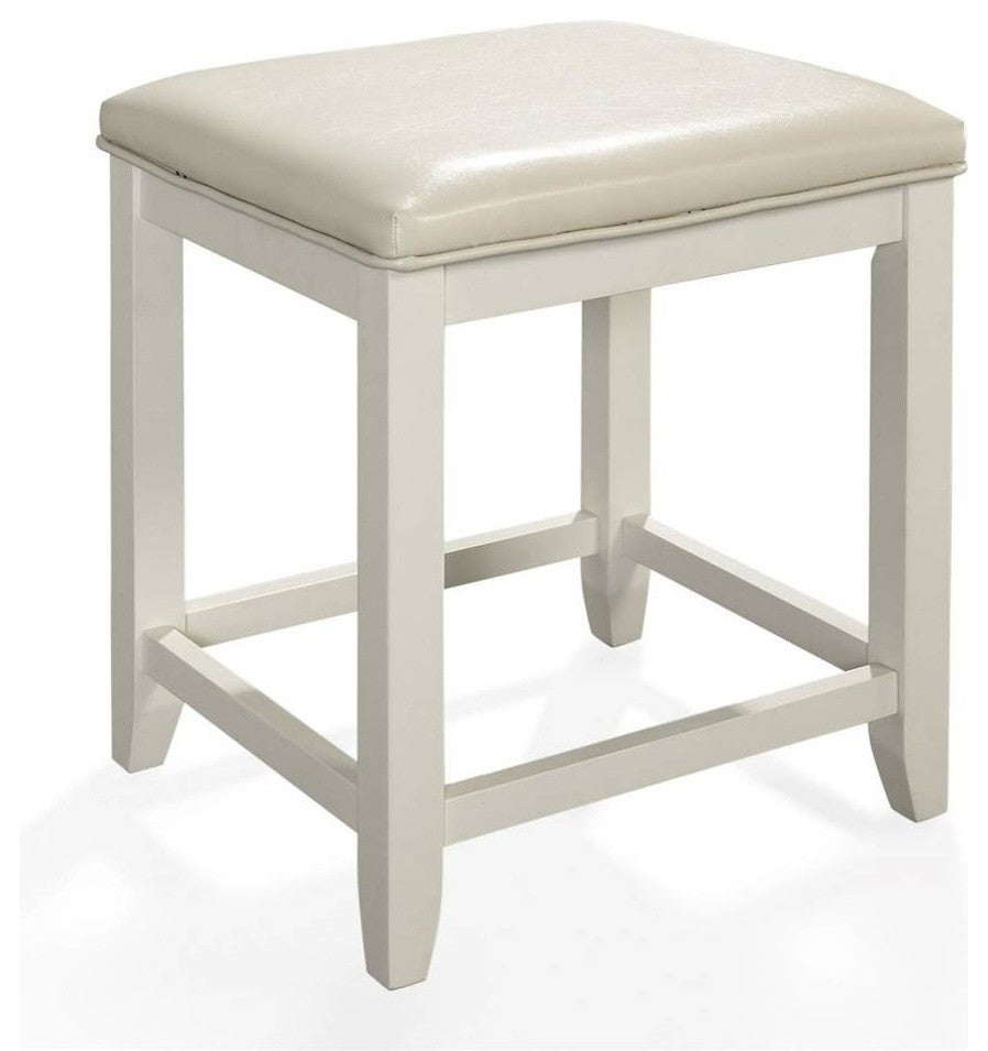 Vista Vanity Stool, White Finish