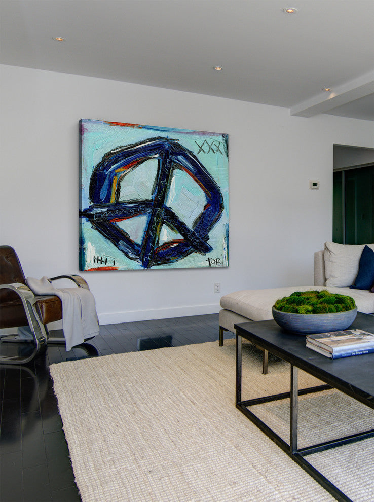 "Blue Peace" Painting Print on Canvas by Tori Campisi