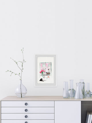 "Window View" Framed Painting Print, 12"x18"