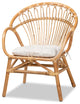 Brit Modern Rattan Dining Chair, Natural Brown