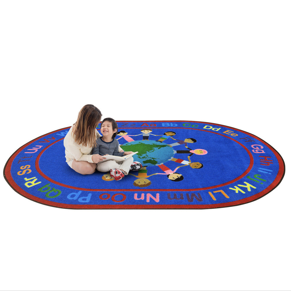 A World of Friends, 7'8"x10'9" Oval