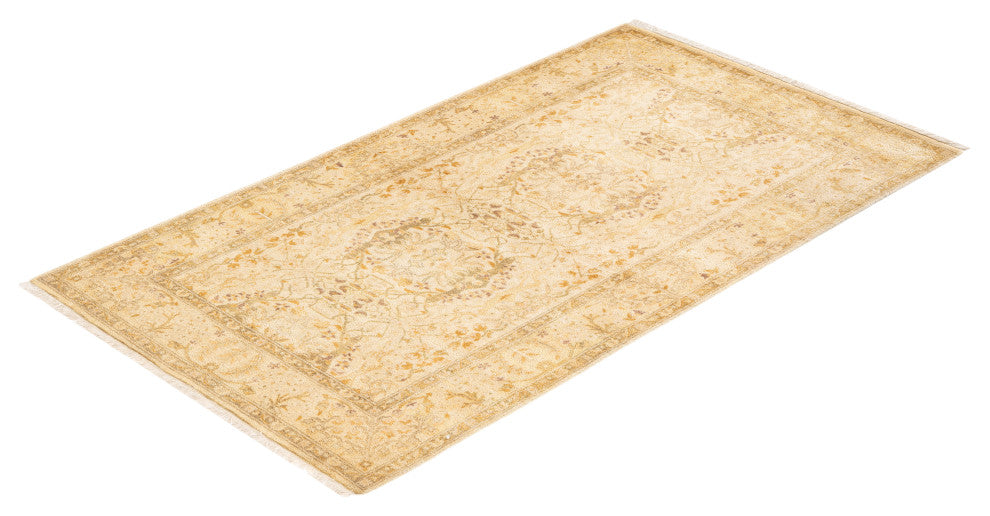 Mongyai One-of-a-Kind Hand-Knotted Area Rug Ivory, 3'3"x5'2"