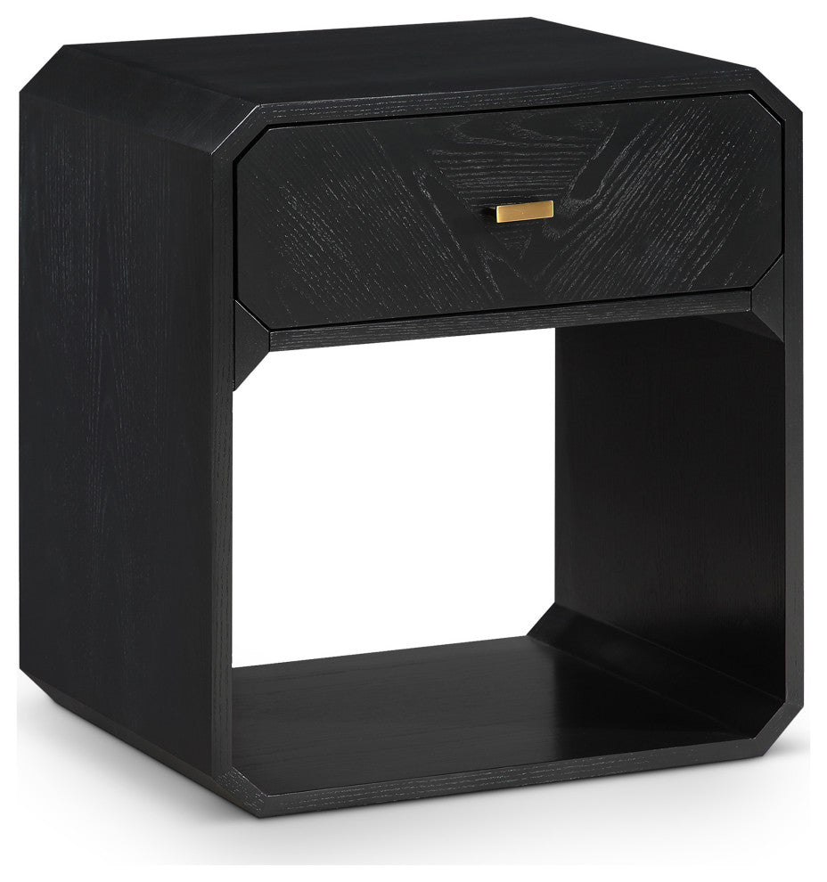 Parker Ash Veneer Nightstand, Black