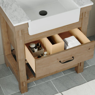 Bosque Bath Vanity, Weathered Fir, 30", Single Sink, Farmhouse, Freestanding