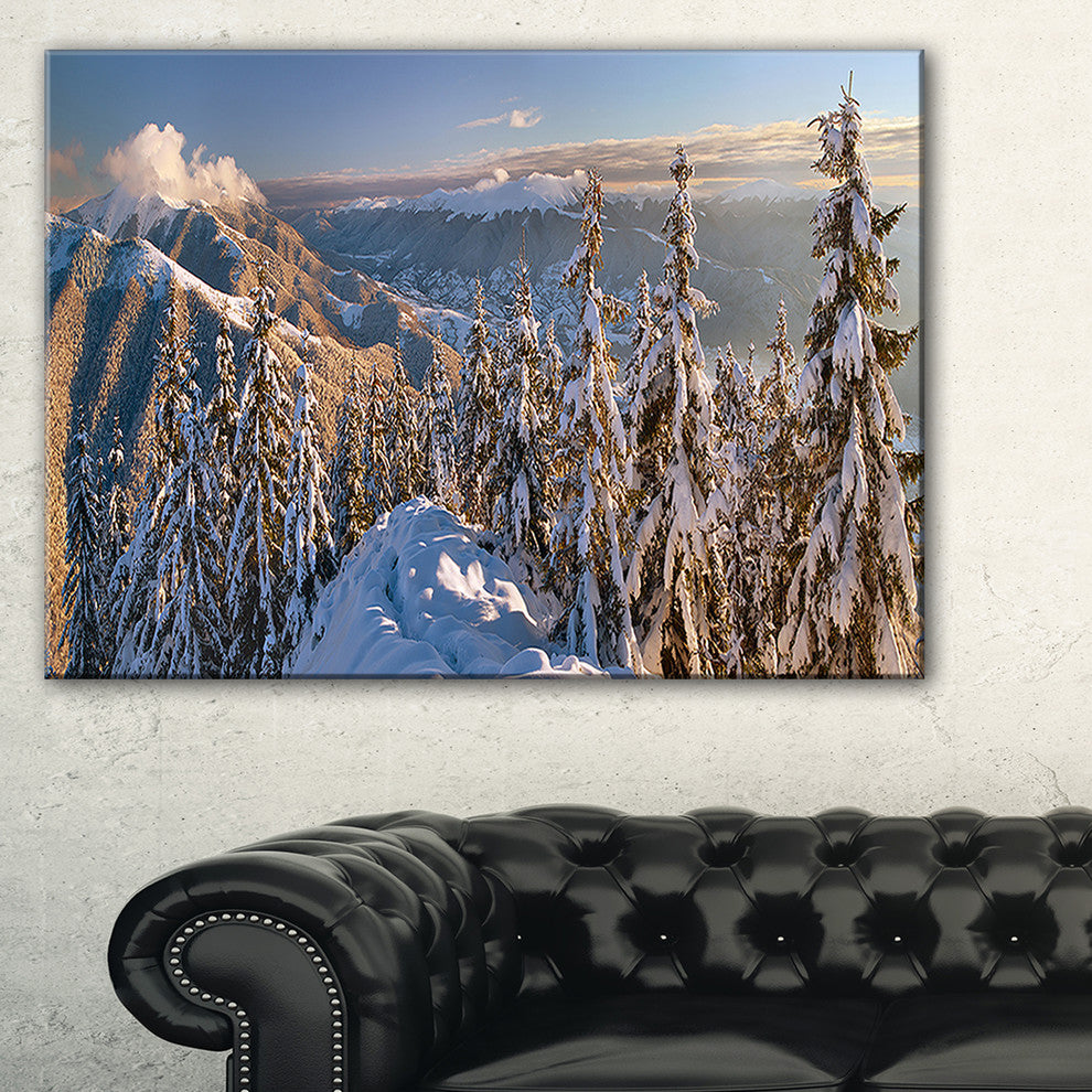 "Winter Carpathians Panoramic View" Landscape Wall Art, 40"x30"