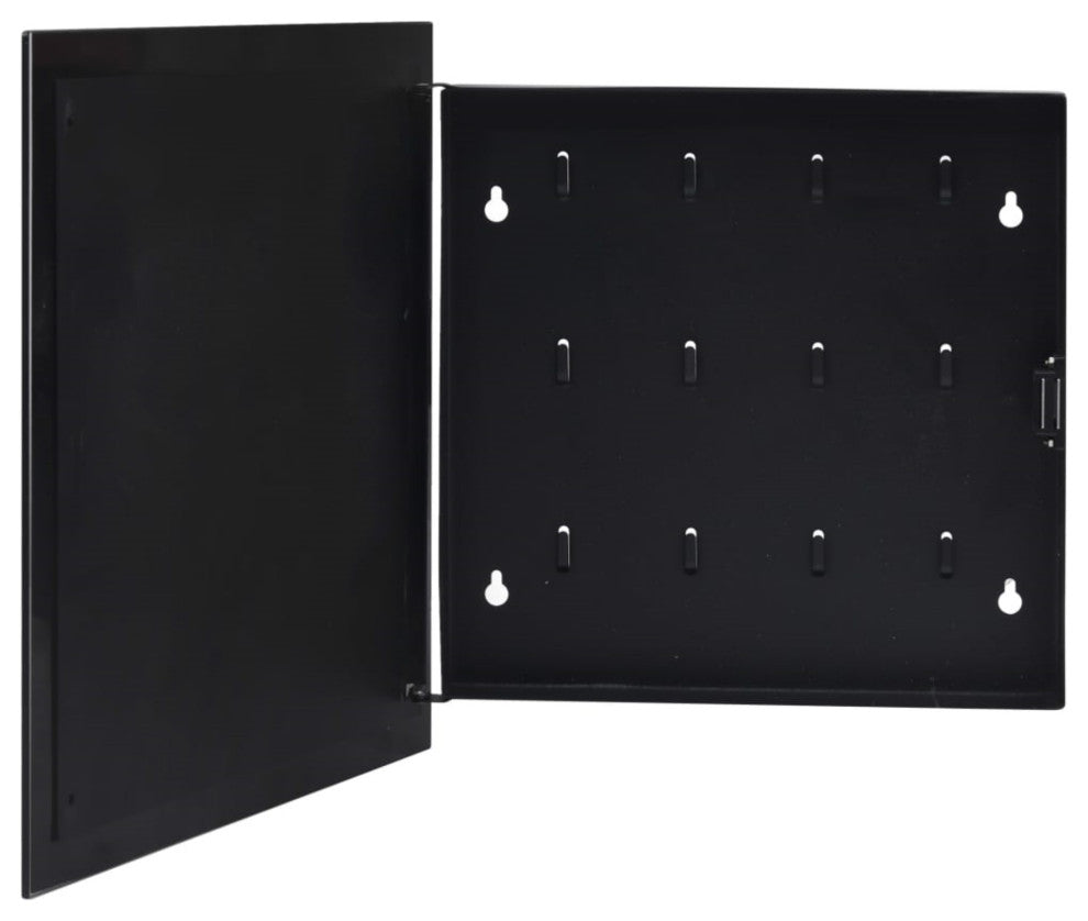 Vidaxl Key Box With Magnetic Board Black 13.8"x13.8"x2.2"