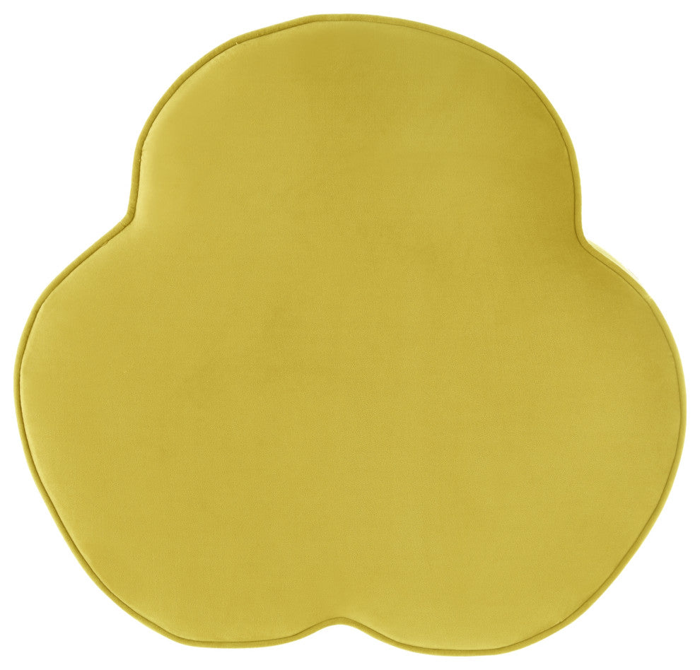 Rustic Manor Jalayah Ottoman, Upholstered, Velvet, Yellow