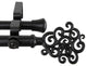 Fabritio Double 13/16" dia. Curtain Rod, Black, 48"-84"