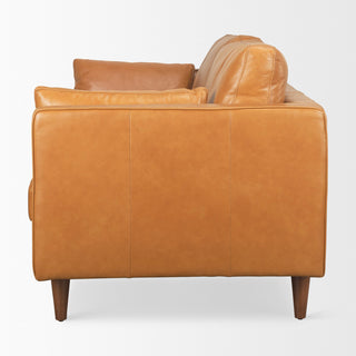 Elton 87.8Lx37.8Wx34.6H Tan Leather Sofa