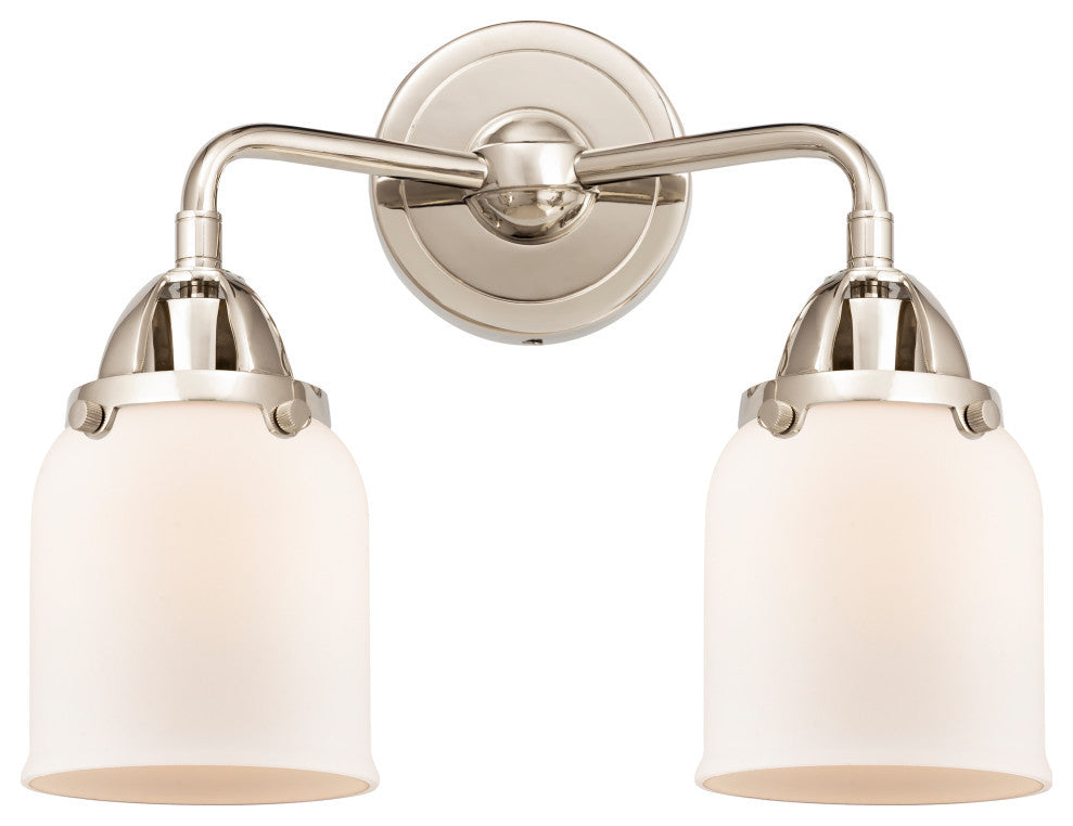 Small Bell Bath Vanity Light, Polished Nickel, Matte White, Matte White