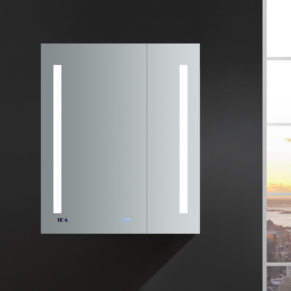 Fresca Tiempo 30" Widex36" Tall Bathroom Medicine Cabinet With LED Lighting