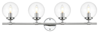 4 Light Chrome And Clear Bath Sconce