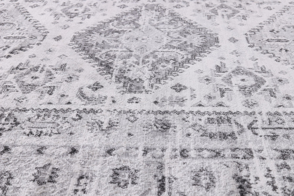 Low-Pile Beck Gray/Ivory Rug, Gray, 7'9"x10'
