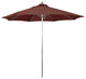 9' Silver Anodized Push Lift Fiberglass Rib Aluminum Umbrella, Olefin, Terrace A