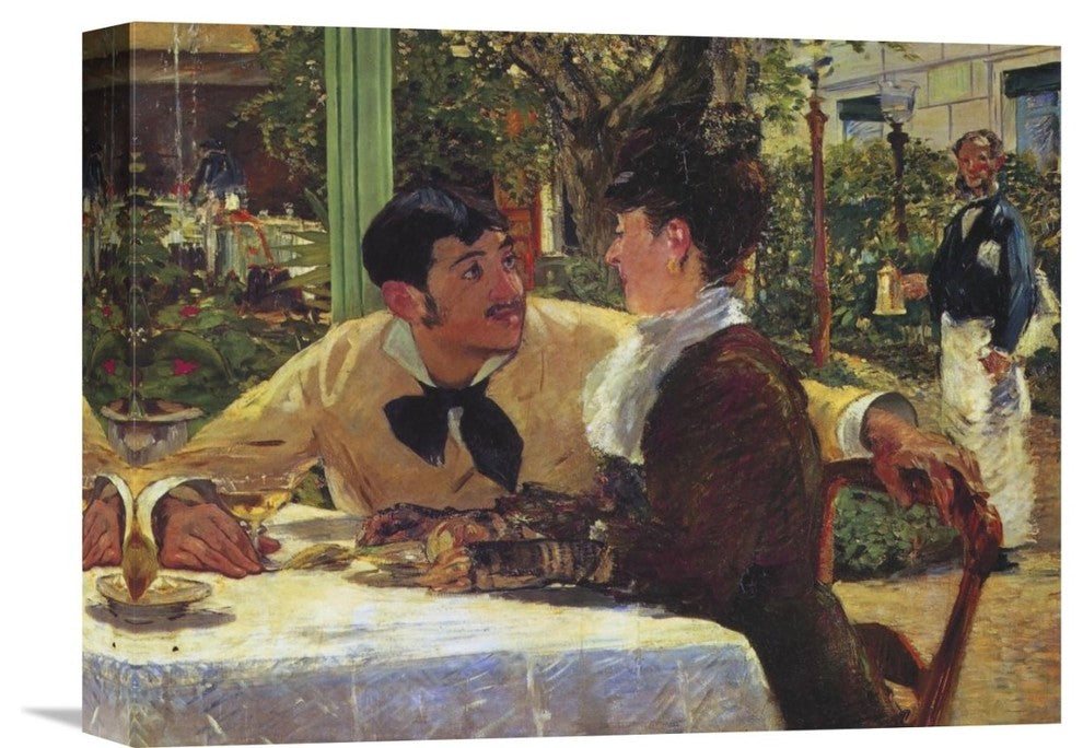 "Couple at Pere Lathuille" Stretched Canvas Giclee by Edouard Manet, 16"x12"