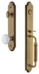 Arc 1-Piece Dummy Handleset, C Grip and Hyde Park Knob, Vintage Brass, 848665