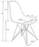 Dining Chair with ABS Plastic Seats Side Chair in Gold Chrome, Transparent Black