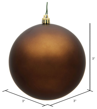 Vickerman 3" Mocha Matte Ball Ornament, 12 per Bag