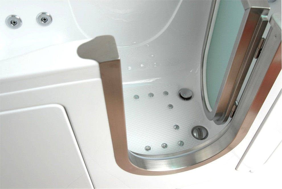 Ella Deluxe Air & Hydro Massage Acrylic Walk In Bath Right Side Door and Drain