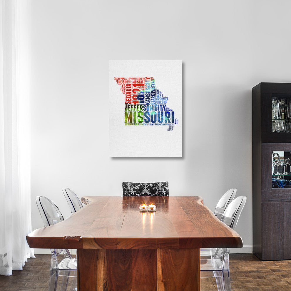 "Missouri Watercolor Word Cloud" Fine Art Print