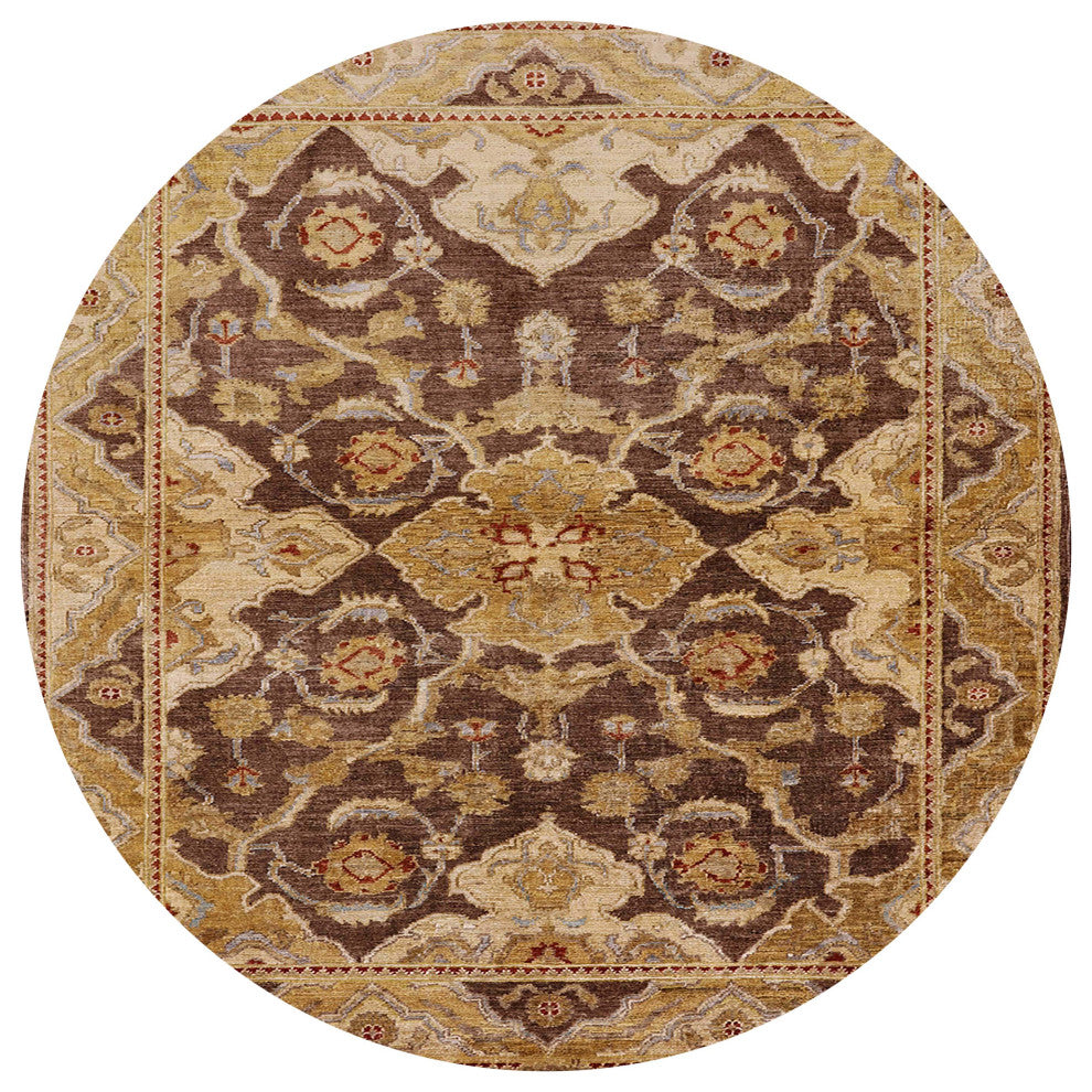 Ahgly Company Indoor Round Mid-Century Modern Area Rugs, 7' Round