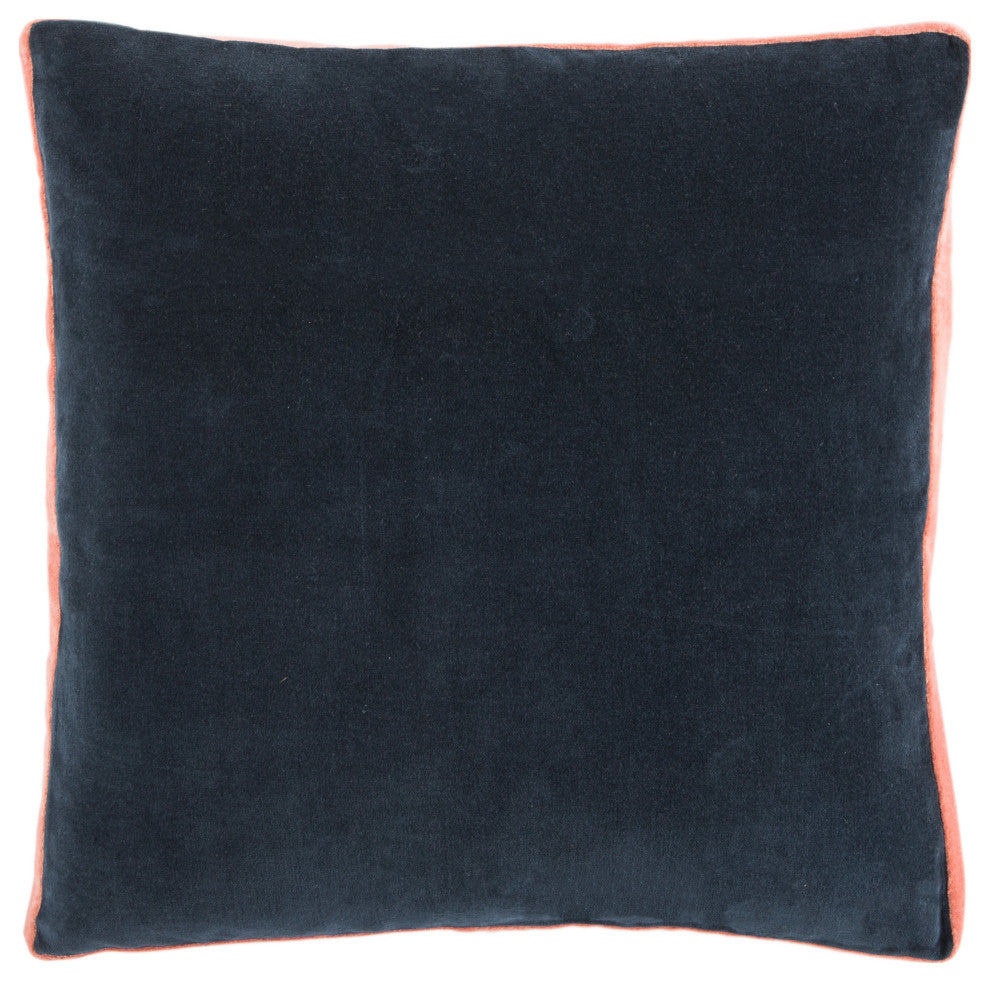 Jaipur Living Bryn Solid Throw Pillow, Navy, Down Fill