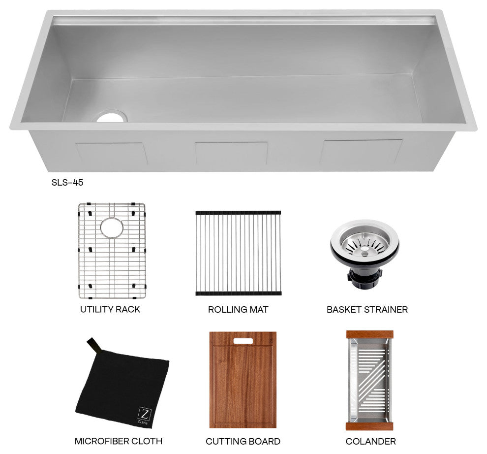 ZLINE 45 In. Under Mount Sink, Stainless Steel, Single Bowl, SLS-45