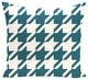 Houndstooth Geometric Print Outdoor Pillow, Deep Sea, 18"x18"
