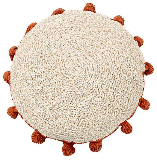 Circle Cushion, Natural/Terracota