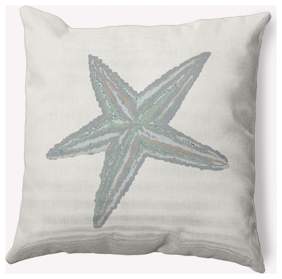 20x20" Starfish Nautical Decorative Indoor Pillow, Pretty Grey