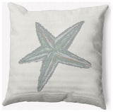 20x20" Starfish Nautical Decorative Indoor Pillow, Pretty Grey