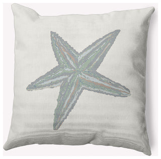 20x20" Starfish Nautical Decorative Indoor Pillow, Pretty Grey