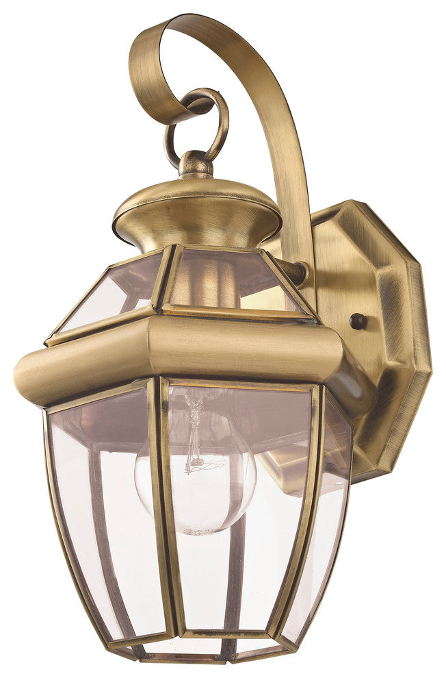 Monterey Outdoor Wall Lantern, Antique Brass, Antique Brass