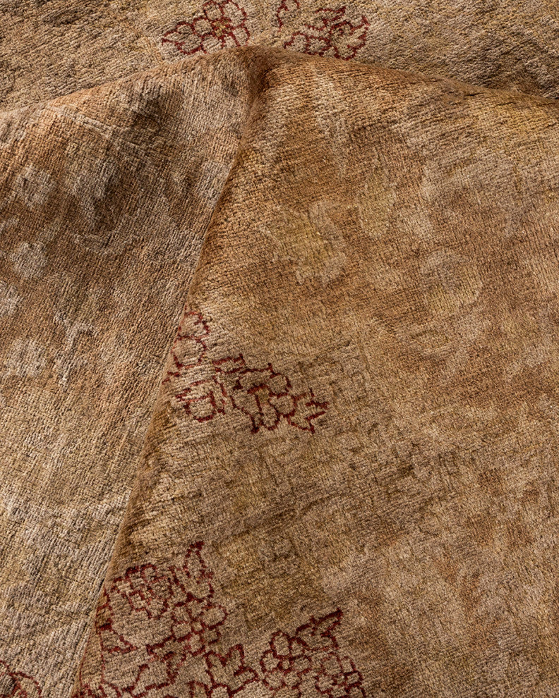 Fine Vibrance, One-of-a-Kind Hand-Knotted Area Rug Brown, 9' 1" x 12' 4"