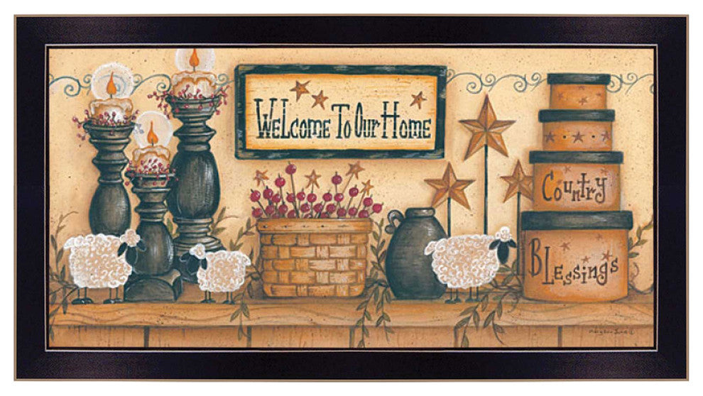 "Welcome to Our Home" By Mary June Ready To Hang Printed Wall Art, Black Frame