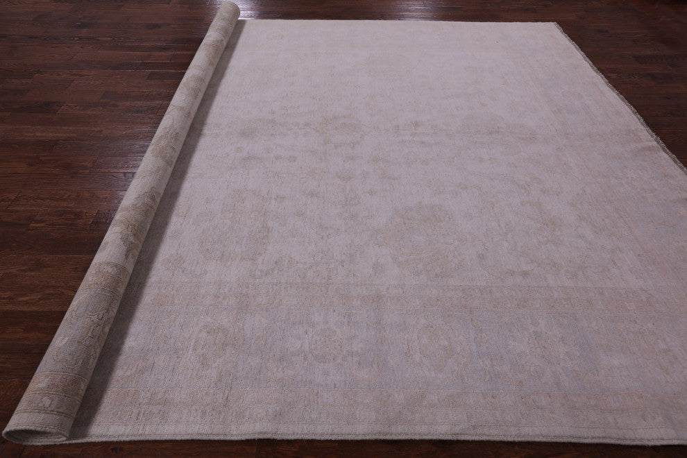 Peshawar White Wash Handmade Wool Rug 10' 0" X 13' 7" Q9590