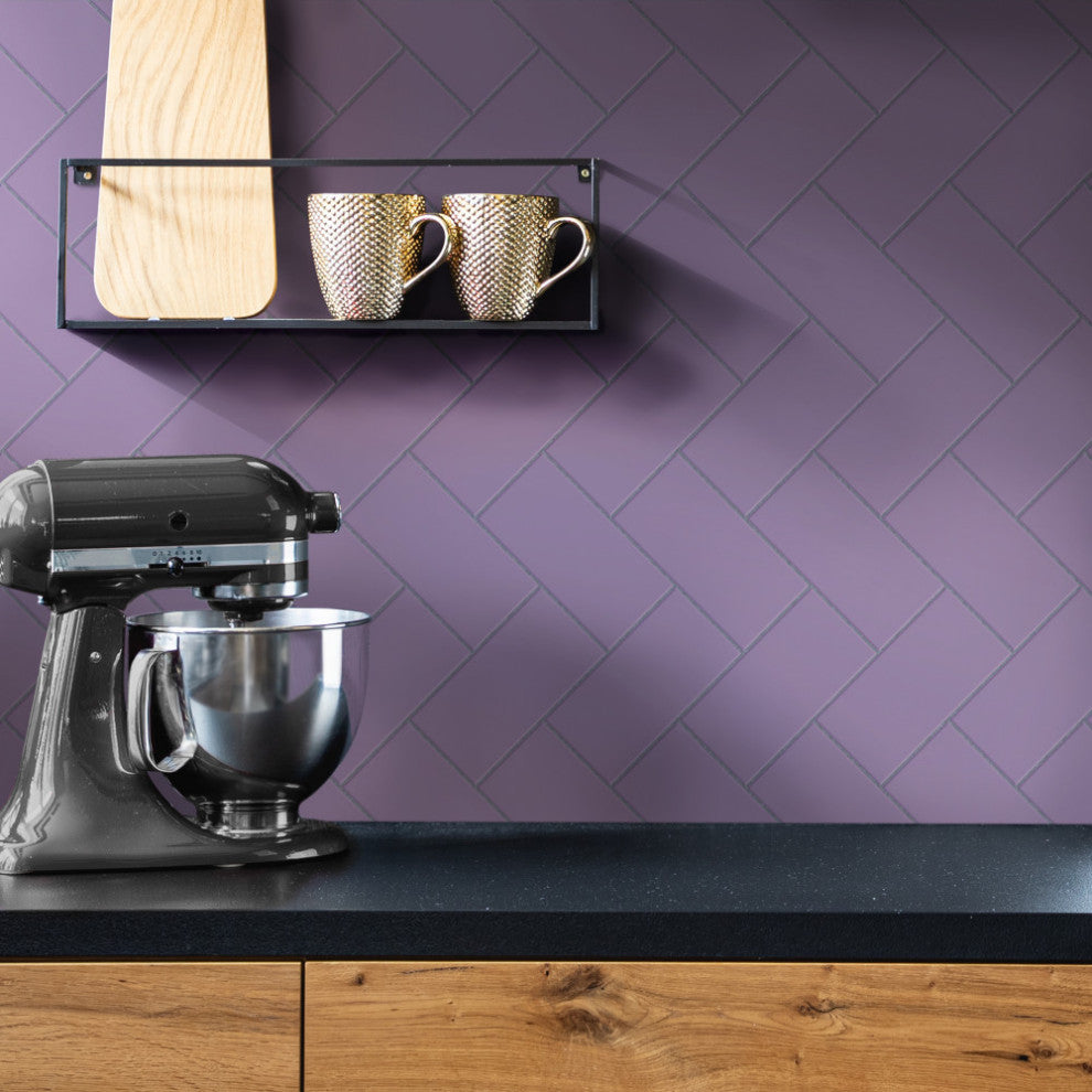 Projectos Matte Ceramic Floor and Wall Tile, Violet Purple