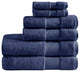 Madison Park Signature Turkish Cotton 6 Piece Bath Towel Set, Navy