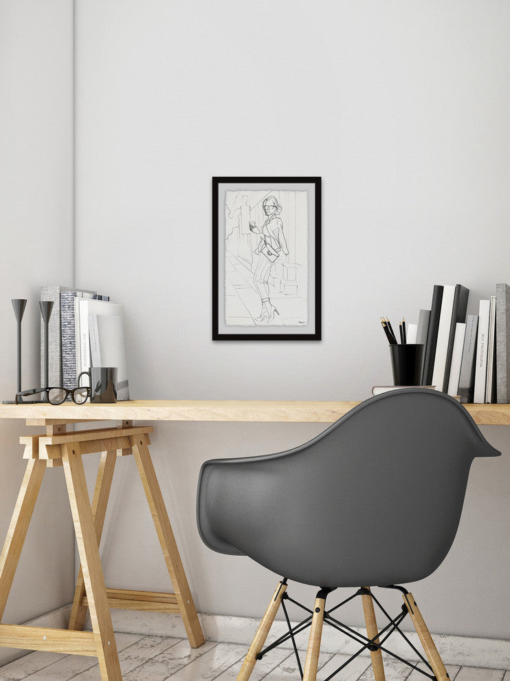 "Coffee Break Fashion" Framed Painting Print, 30"x45"