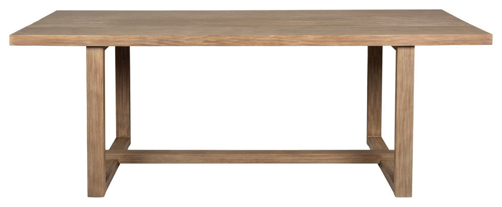 Vivid Outdoor Patio Dining Table, Light Eucalyptus Wood