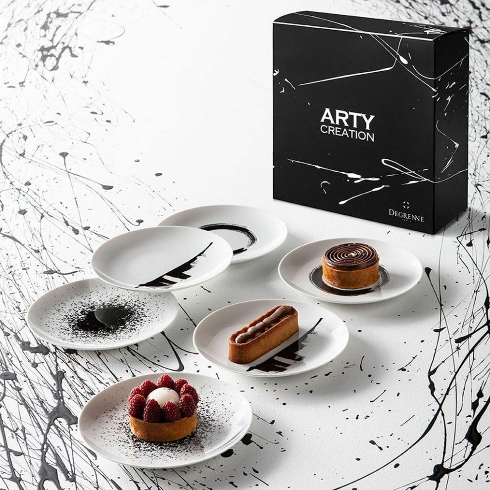 Degrenne Arty Creation Round Plate 8" | Set of 6